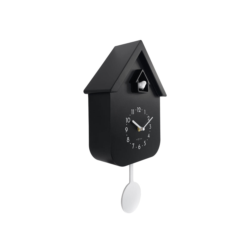 Twitter Cuckoo Wall Clock With Pendulum - Black