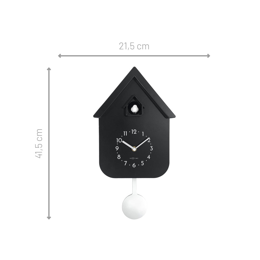 Twitter Cuckoo Wall Clock With Pendulum - Black