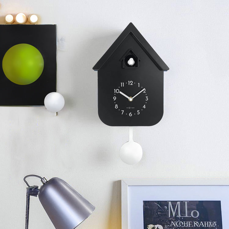 Twitter Cuckoo Wall Clock With Pendulum - Black