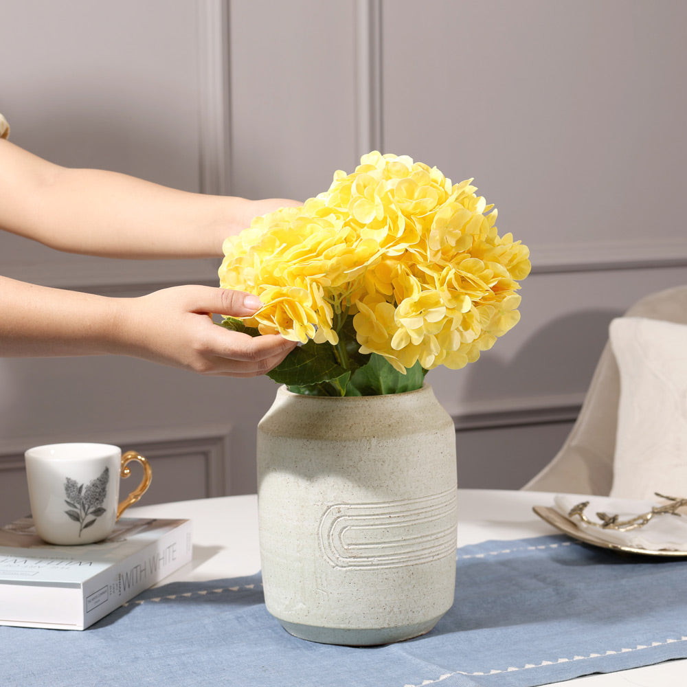 Nippon Hydrangea Faux Stem - Butter Yellow