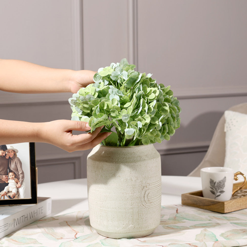 Nippon Hydrangea Faux Stem - Kelp Green