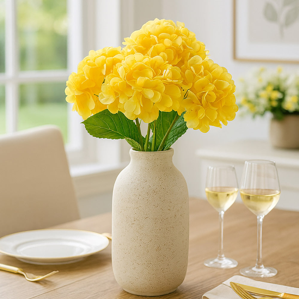 Nippon Hydrangea Faux Stem - Butter Yellow