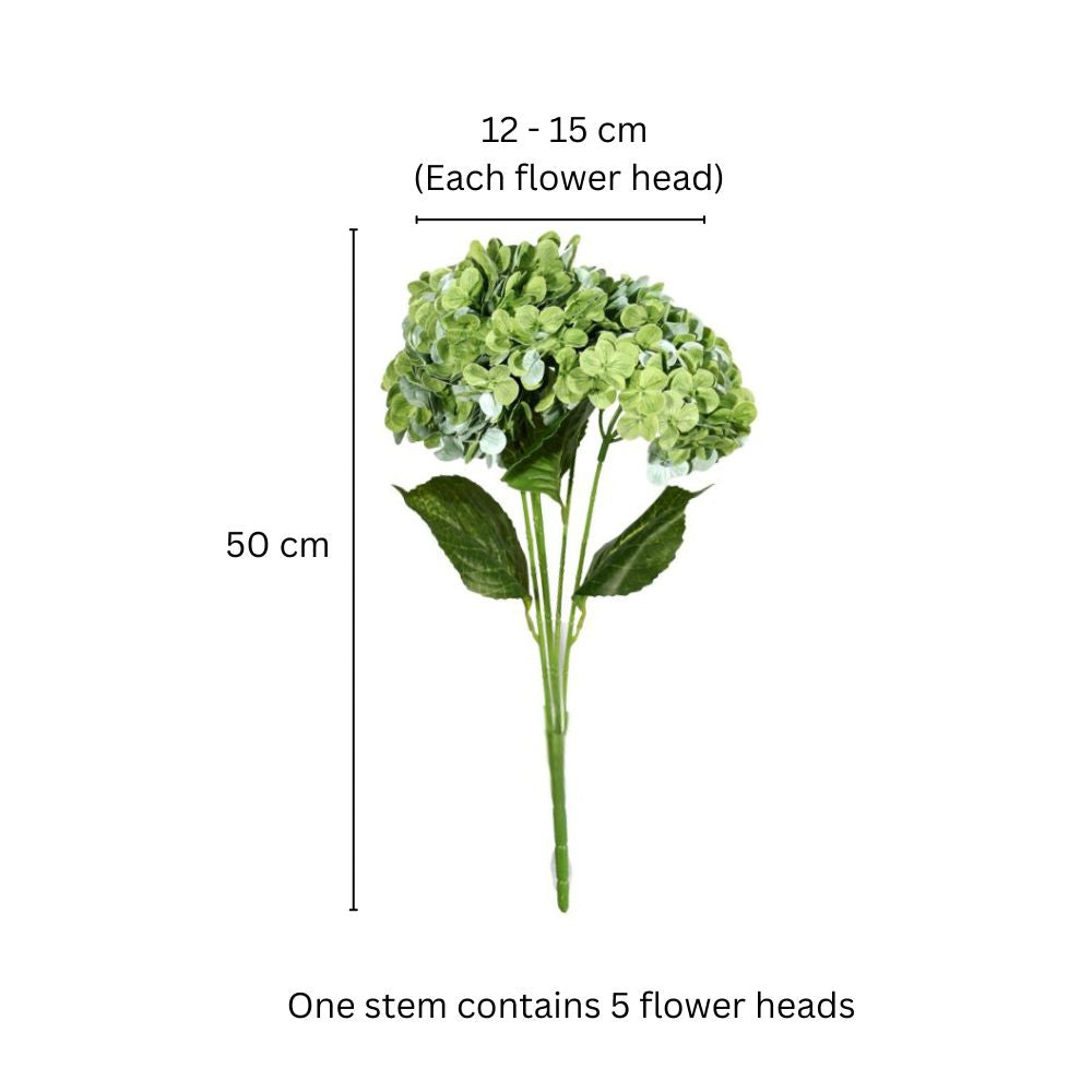 Nippon Soft-Touch Hydrangea Faux Stem - Kelp Green