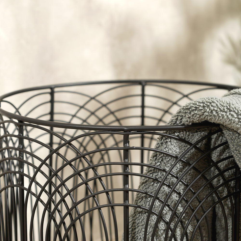 Noah Round Metal Basket Medium - Black