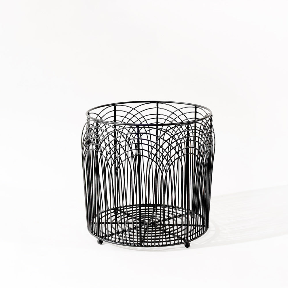Noah Round Metal Basket Medium - Black