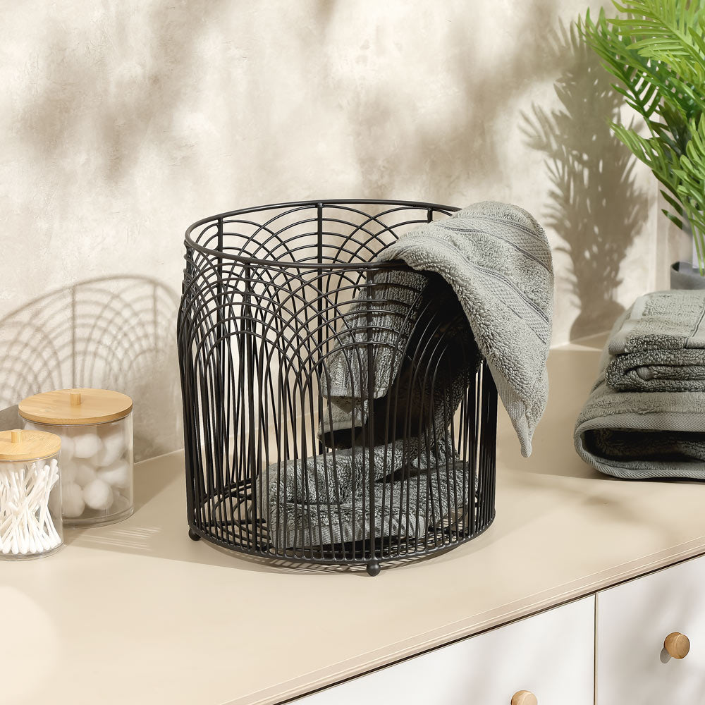 Noah Round Metal Basket Medium - Black