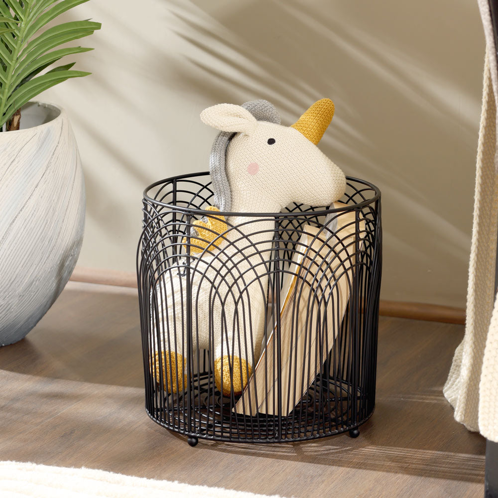 Noah Round Metal Basket Medium - Black