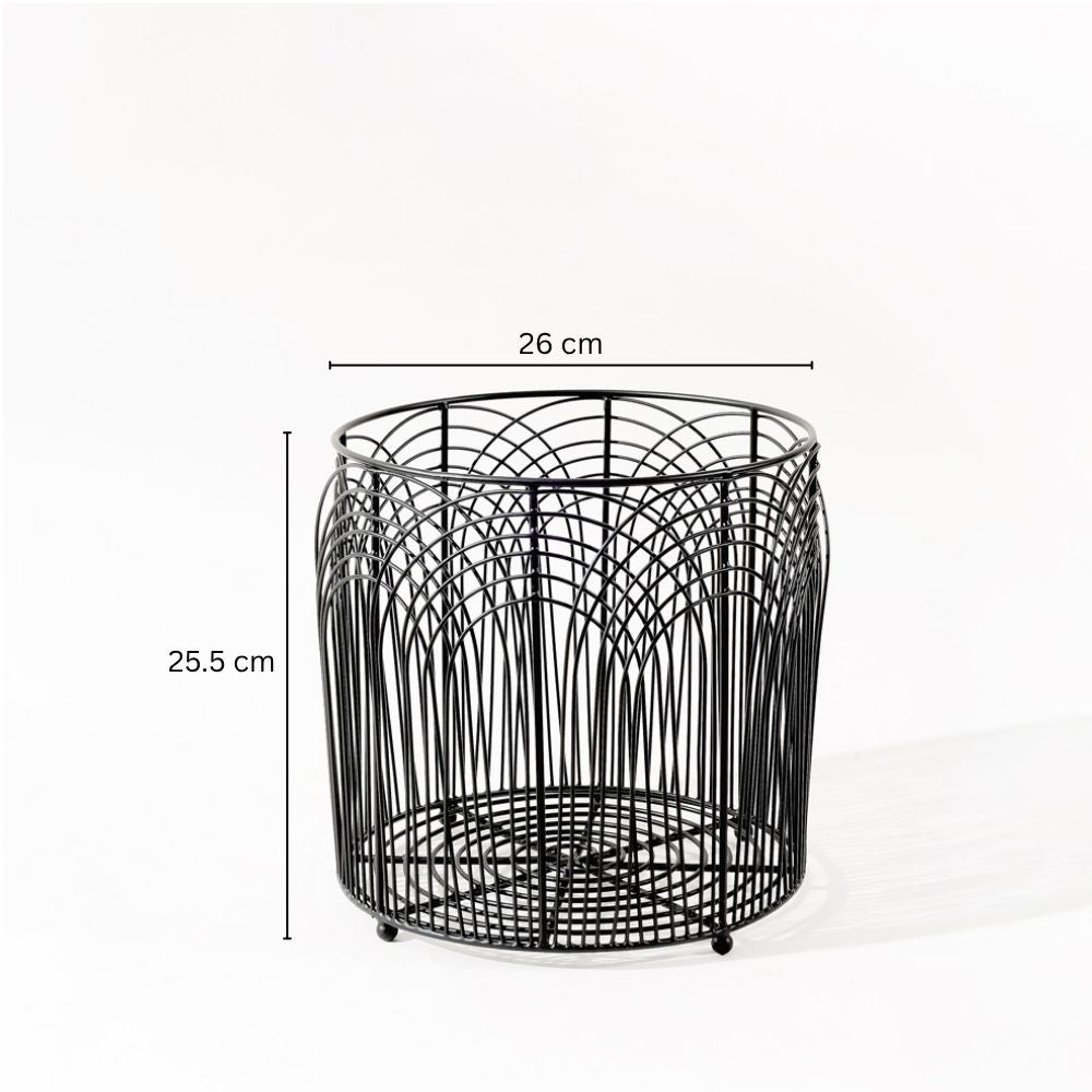 Noah Round Metal Basket Medium - Black