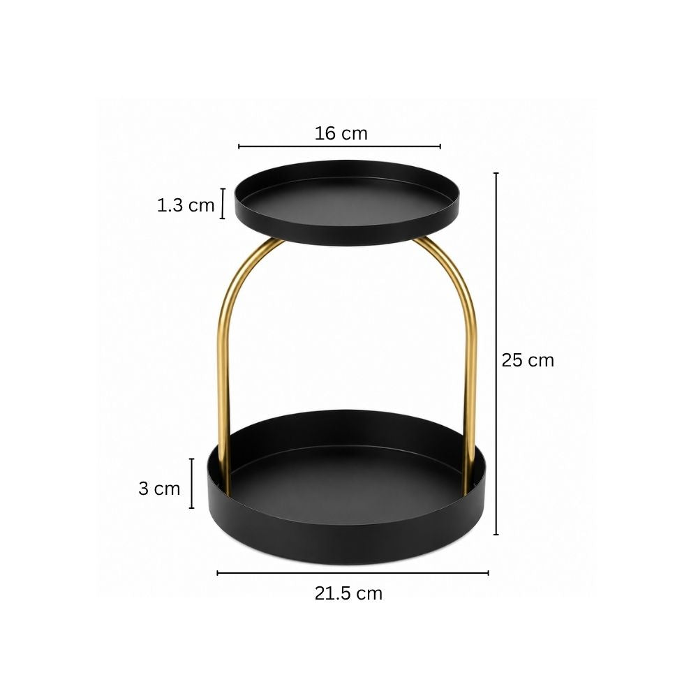 Nora Arched 2-Tier Tray - Black