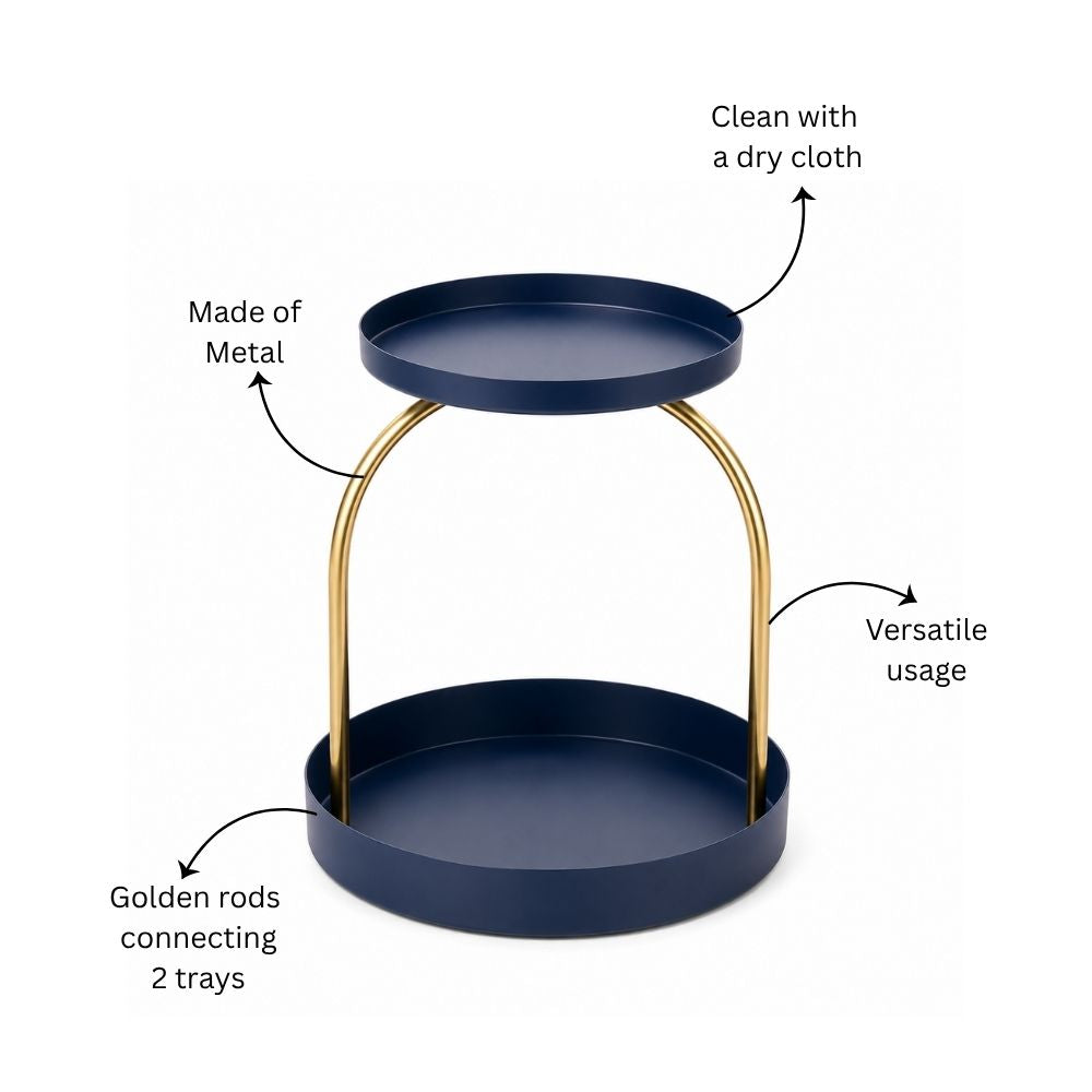 Nora Arched 2-Tier Tray - Blue