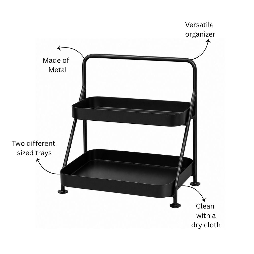 Norman 2-Tier Metal Organizer - Black