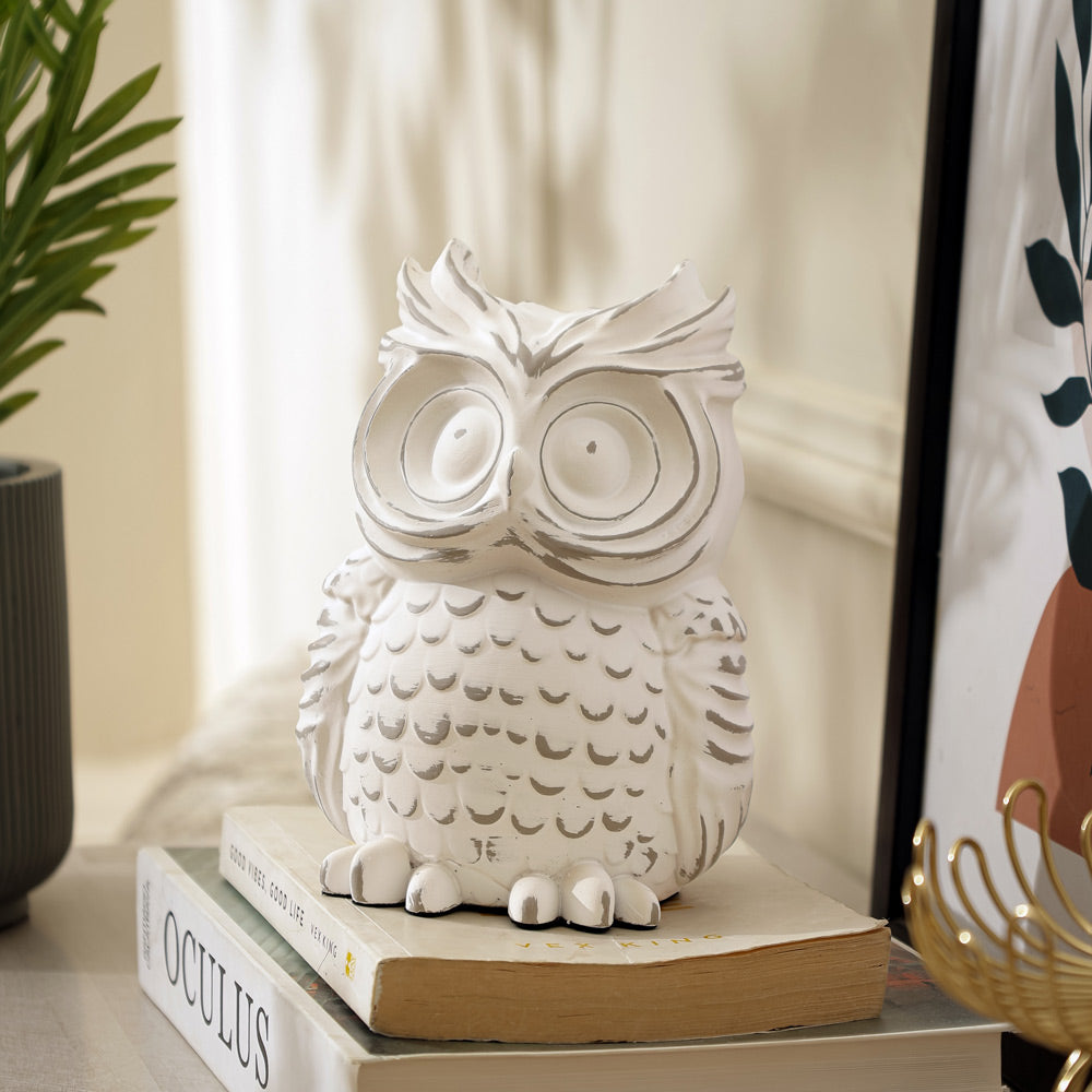 Night Owl Sculpture Small - Vintage White