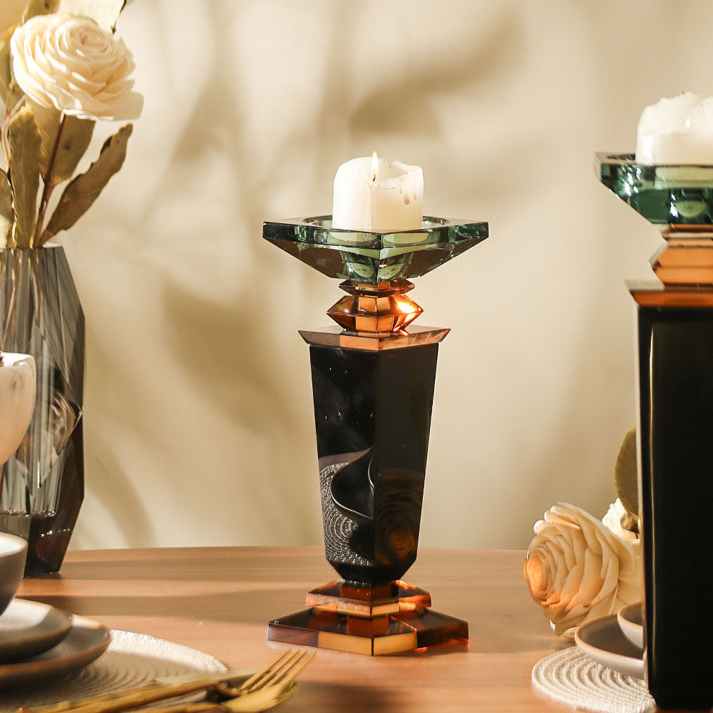 Nova Crystal Candle Holder Large - Dusky