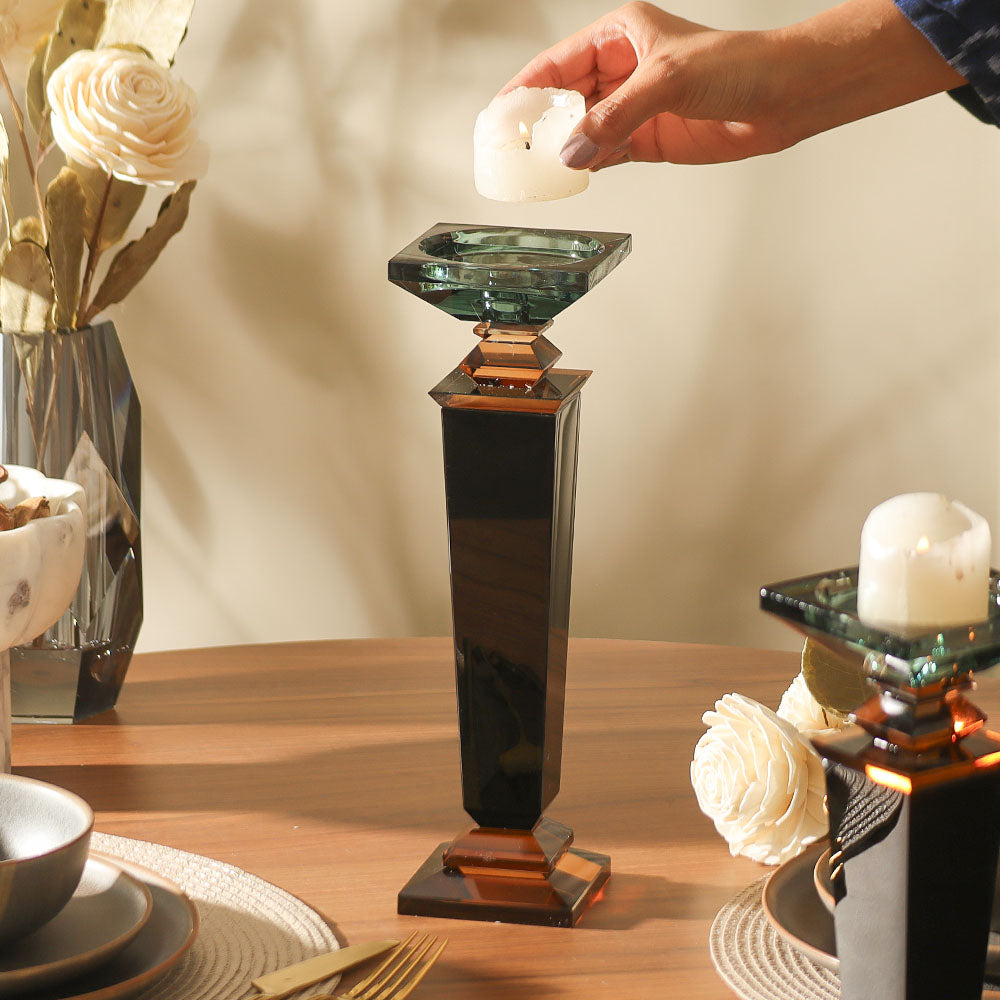 Nova Crystal Candle Holder XL - Dusky