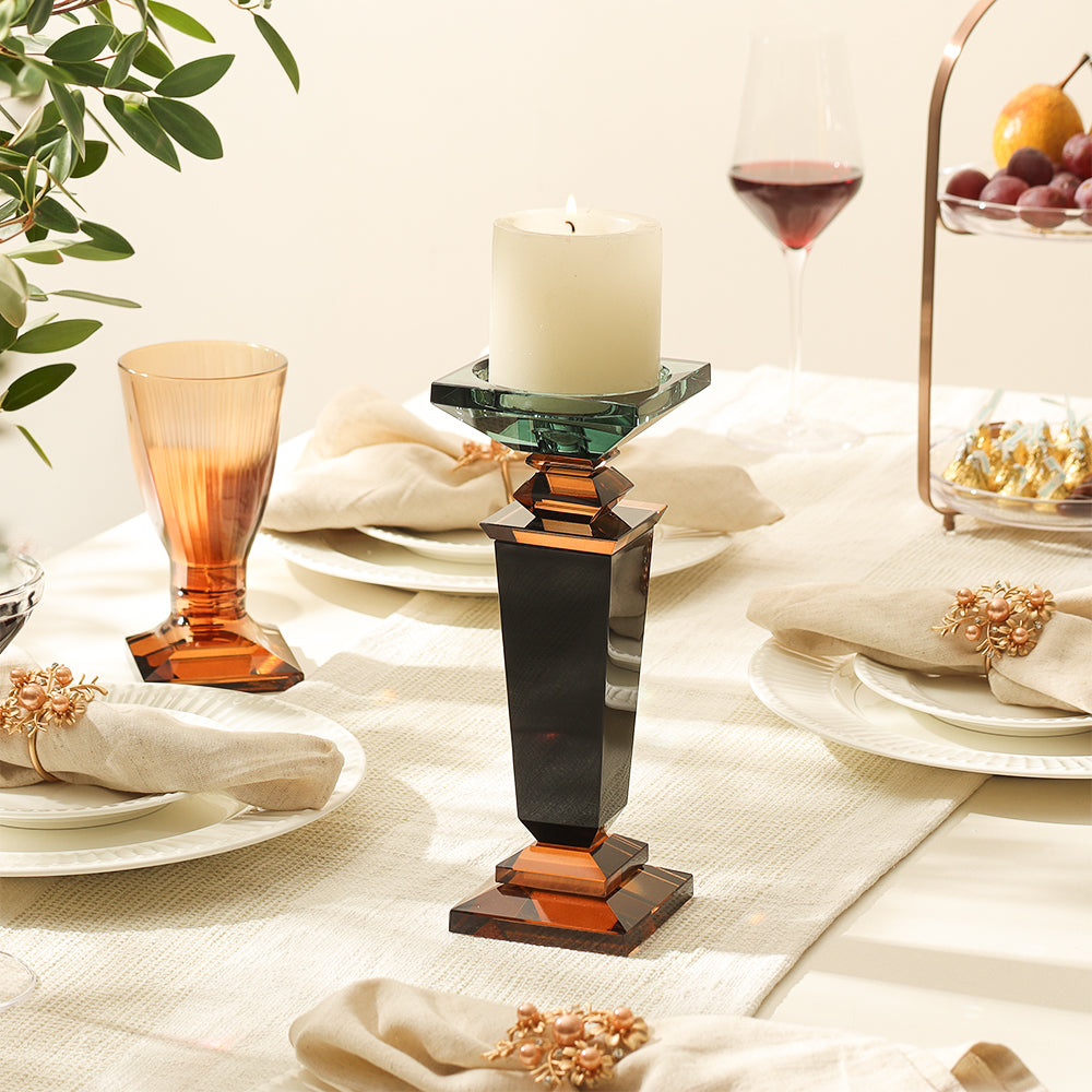 Nova Crystal Candle Holder Large - Dusky