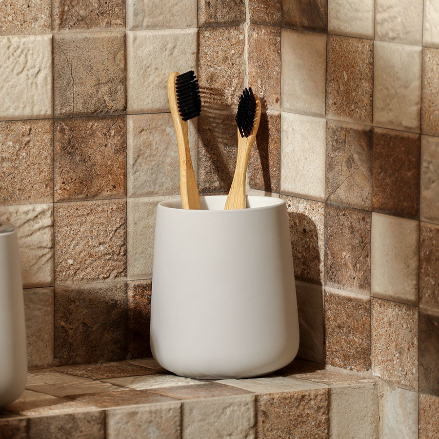 Nova Toothbrush Tumbler - Soft Grey