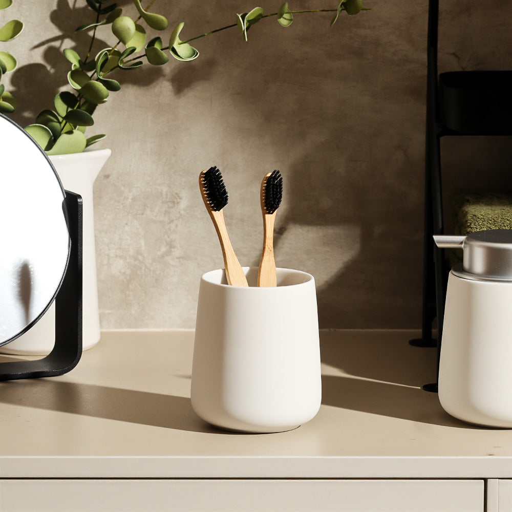 Nova Toothbrush Tumbler - White