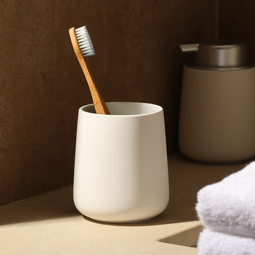 Nova Toothbrush Tumbler - White