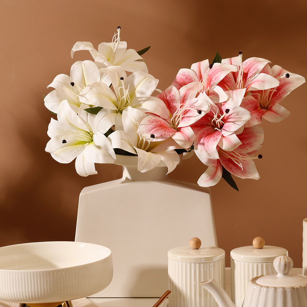 Oriental Lily Faux Bunch - White