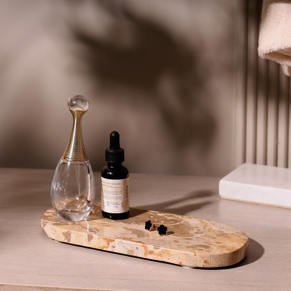 Creve Marble Oval Valet Tray