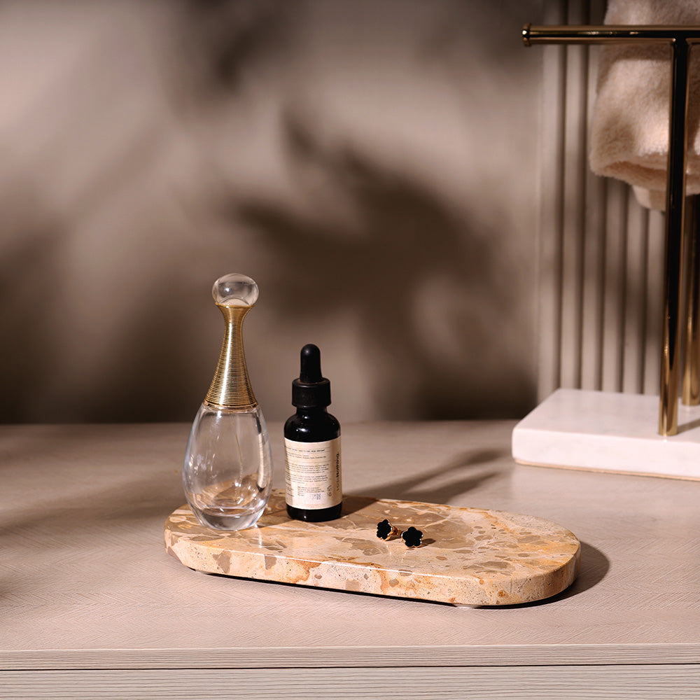 Creve Marble Oval Valet Tray