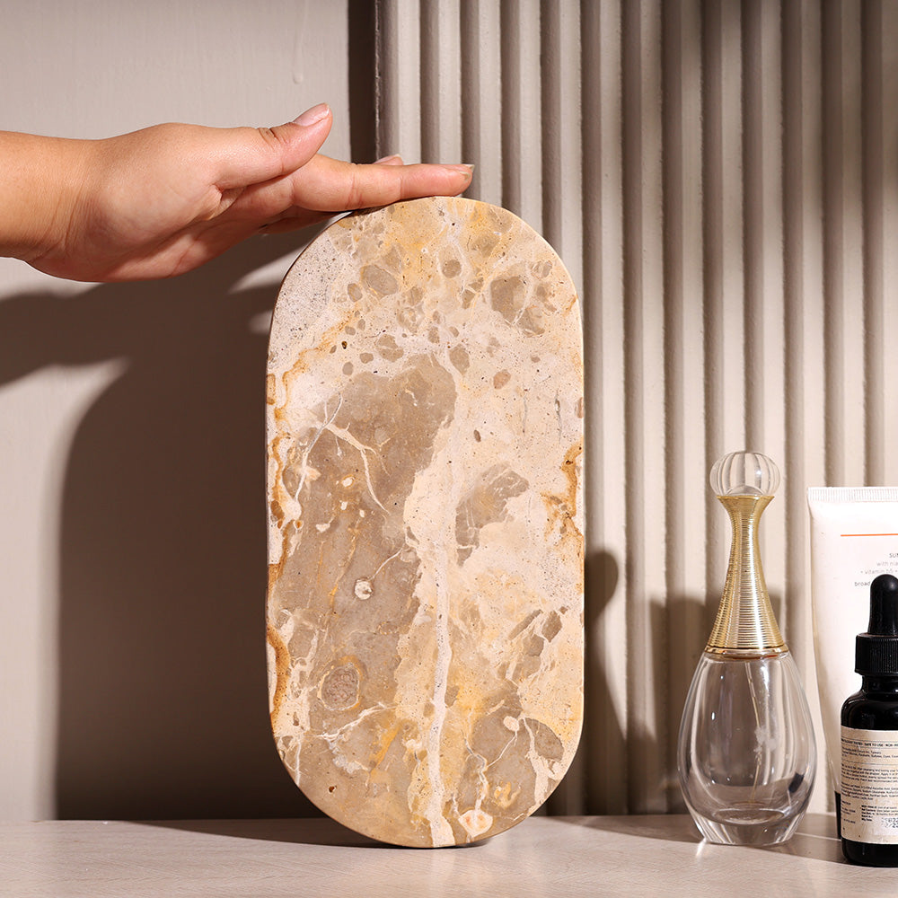 Creve Marble Oval Valet Tray