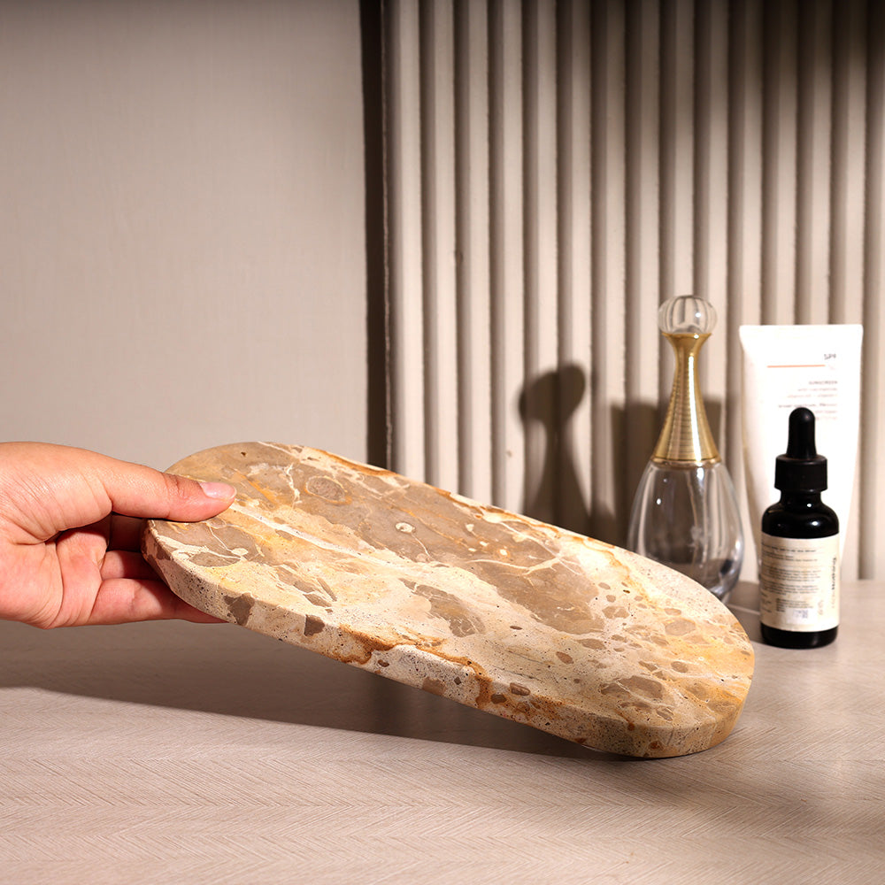Creve Marble Oval Valet Tray