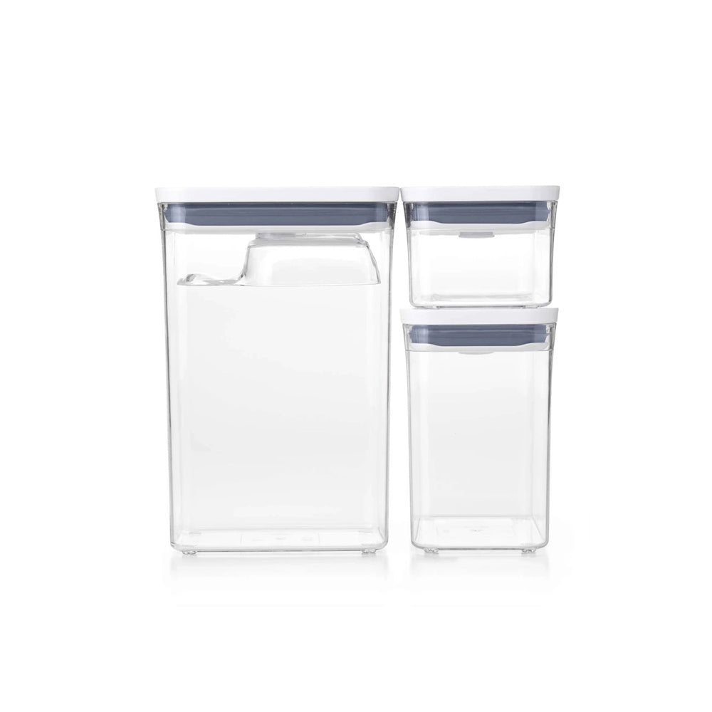 POP 3-Piece Rectangular Storage Containers Set With Scoop