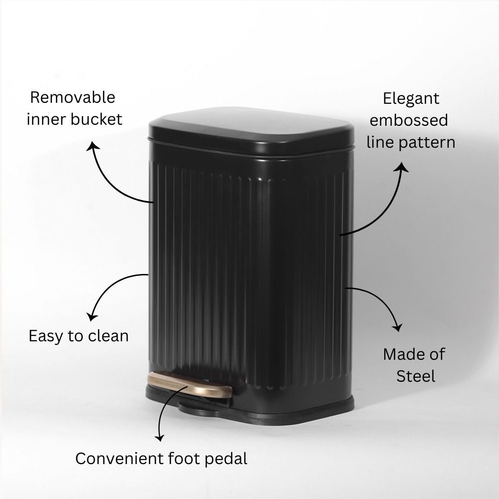 Alois Lines Pedal Bin 6L - Black