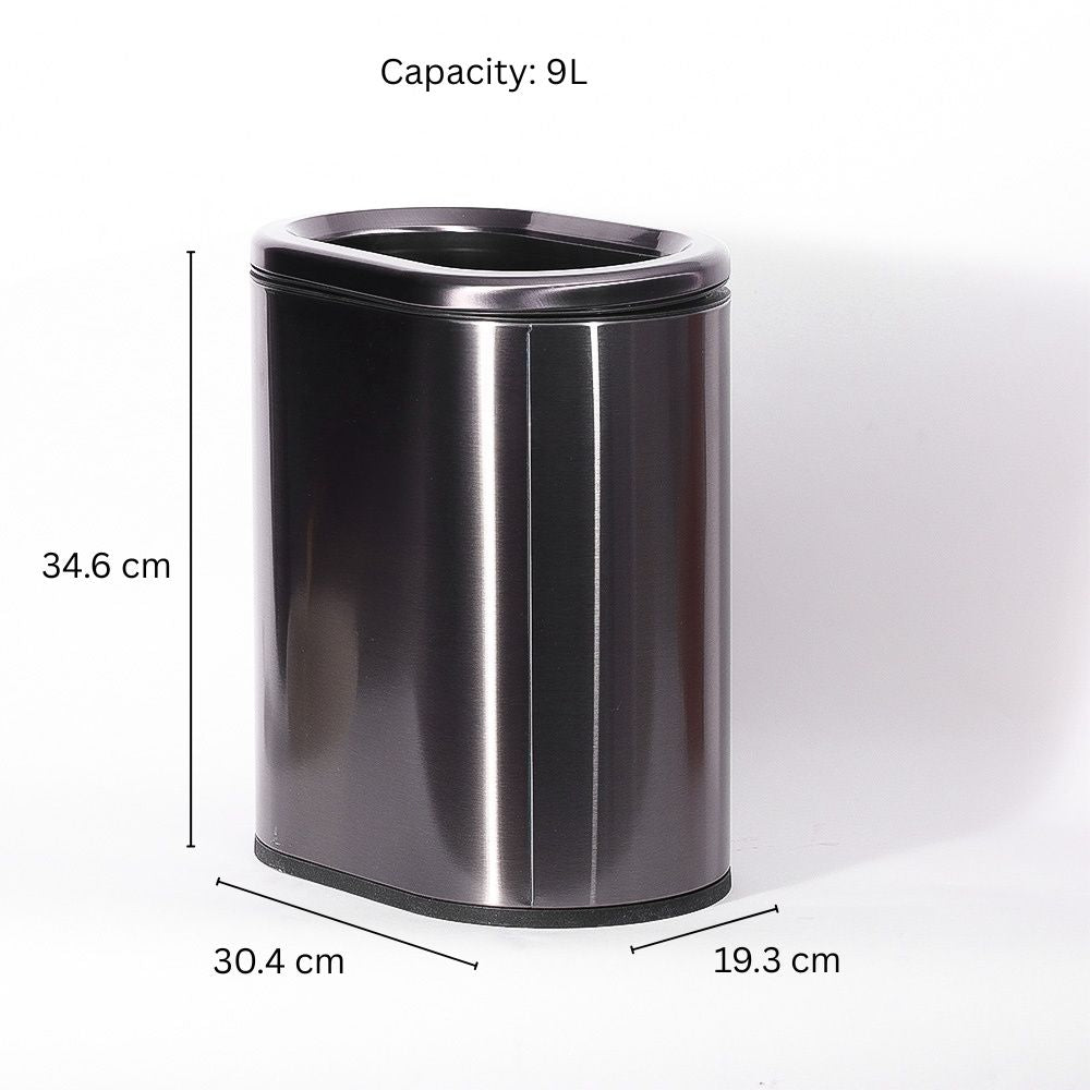 Ellipse Waste Bin 9L - Dark Silver