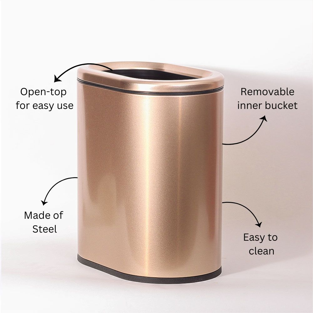 Ellipse Waste Bin 9L - Rose Gold