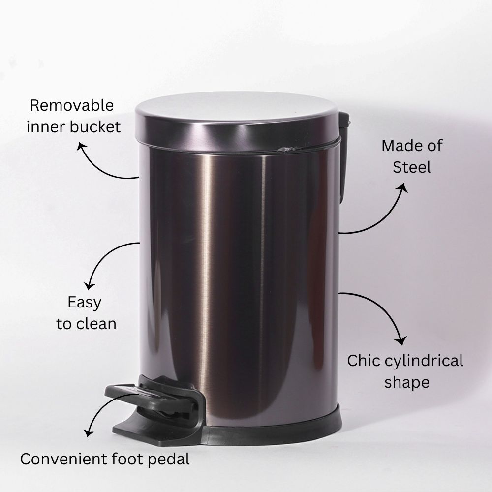 Otis Pedal Bin 7L - Dark Silver