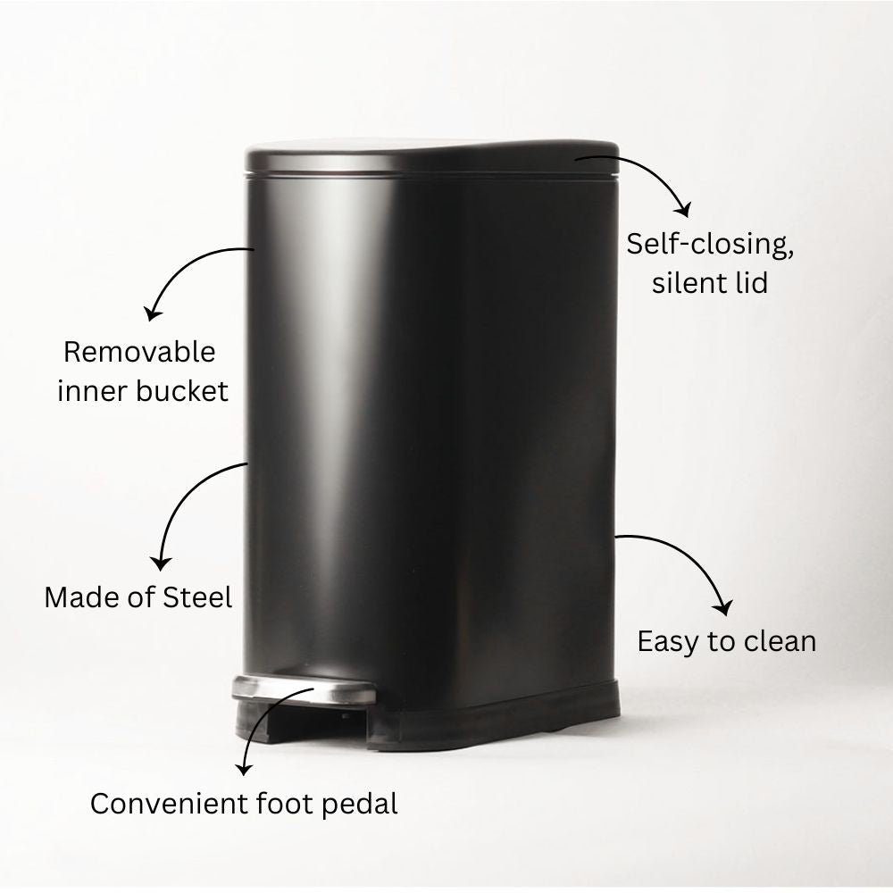 Enhabit Vista Pedal Bin 10L - Black
