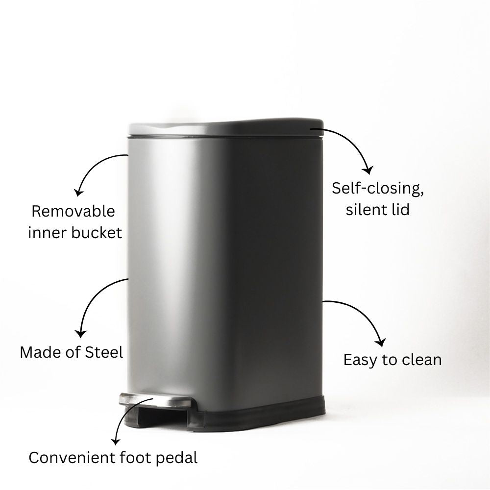 Vista Pedal Bin 10L - Grey