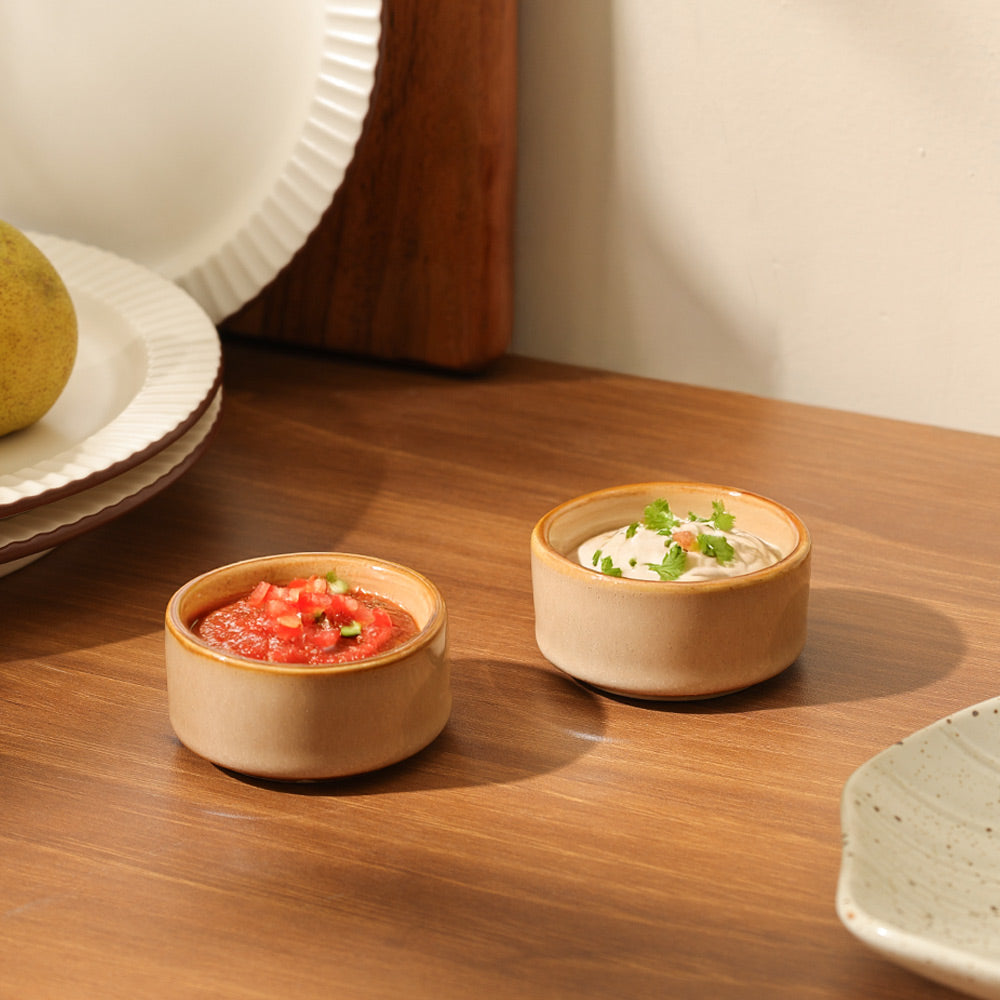 Oasis Dip Bowls, Set of 2 -  Dark Sand