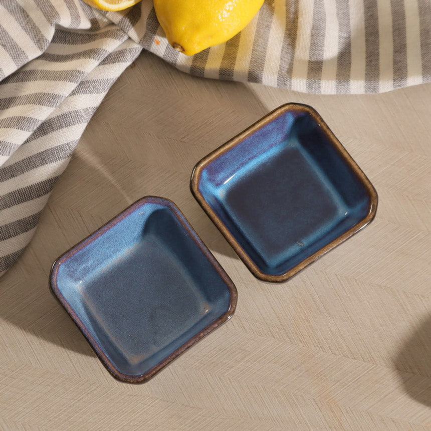 Oasis Square Small Bowls, Set of 2 - Royal Blue