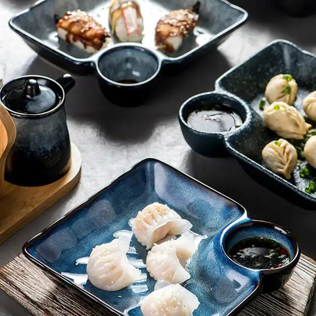 Oasis Square Dimsum Plate - Royal Blue