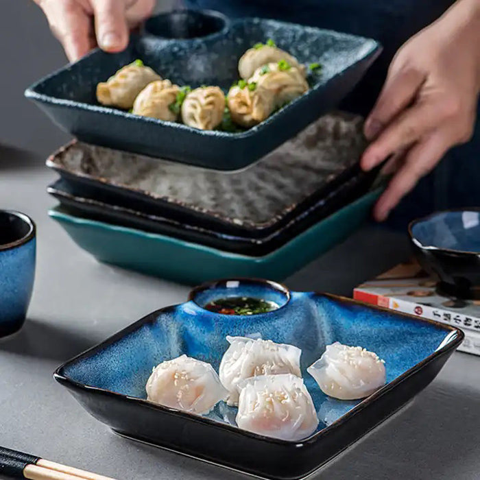 Oasis Square Dimsum Plate - Royal Blue