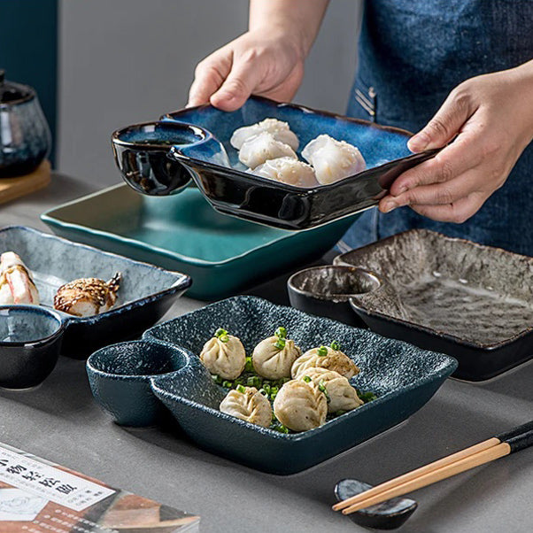 Oasis Square Dimsum Plate - Royal Blue