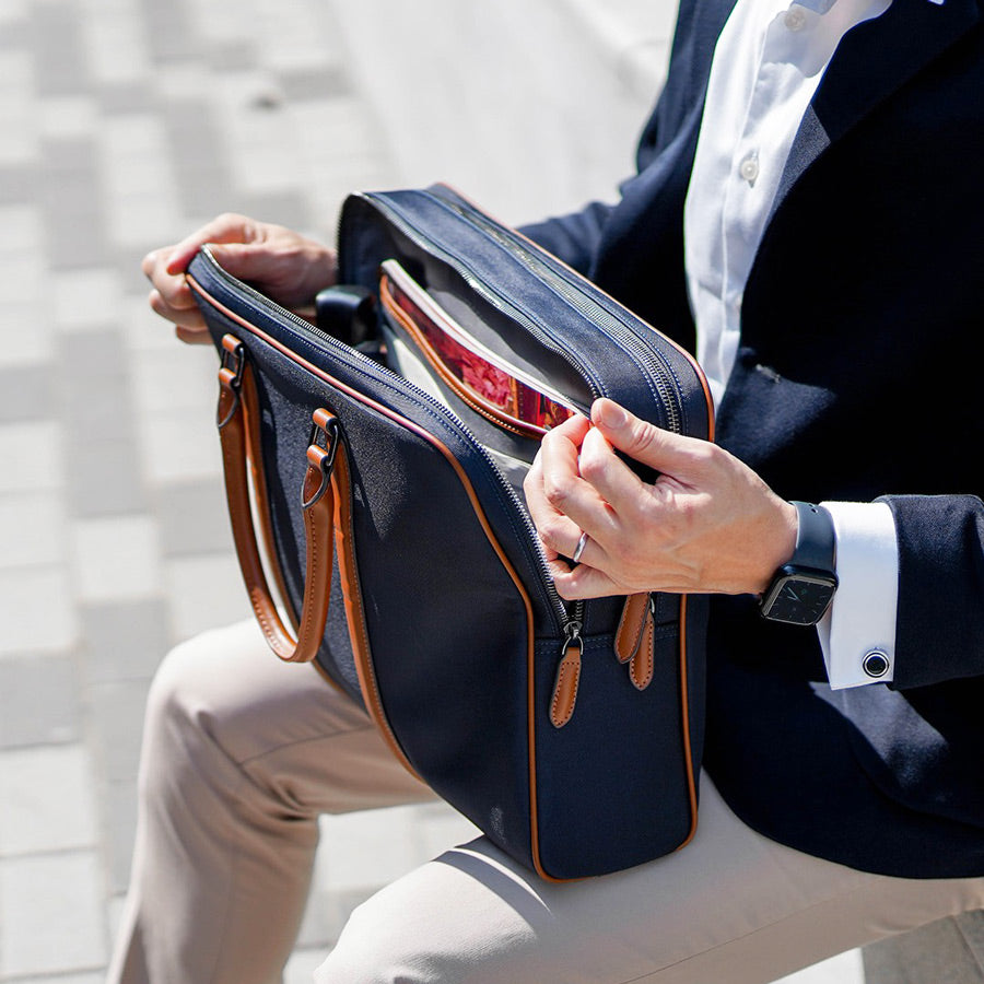 Odyssey Double-Zip Briefcase - Navy