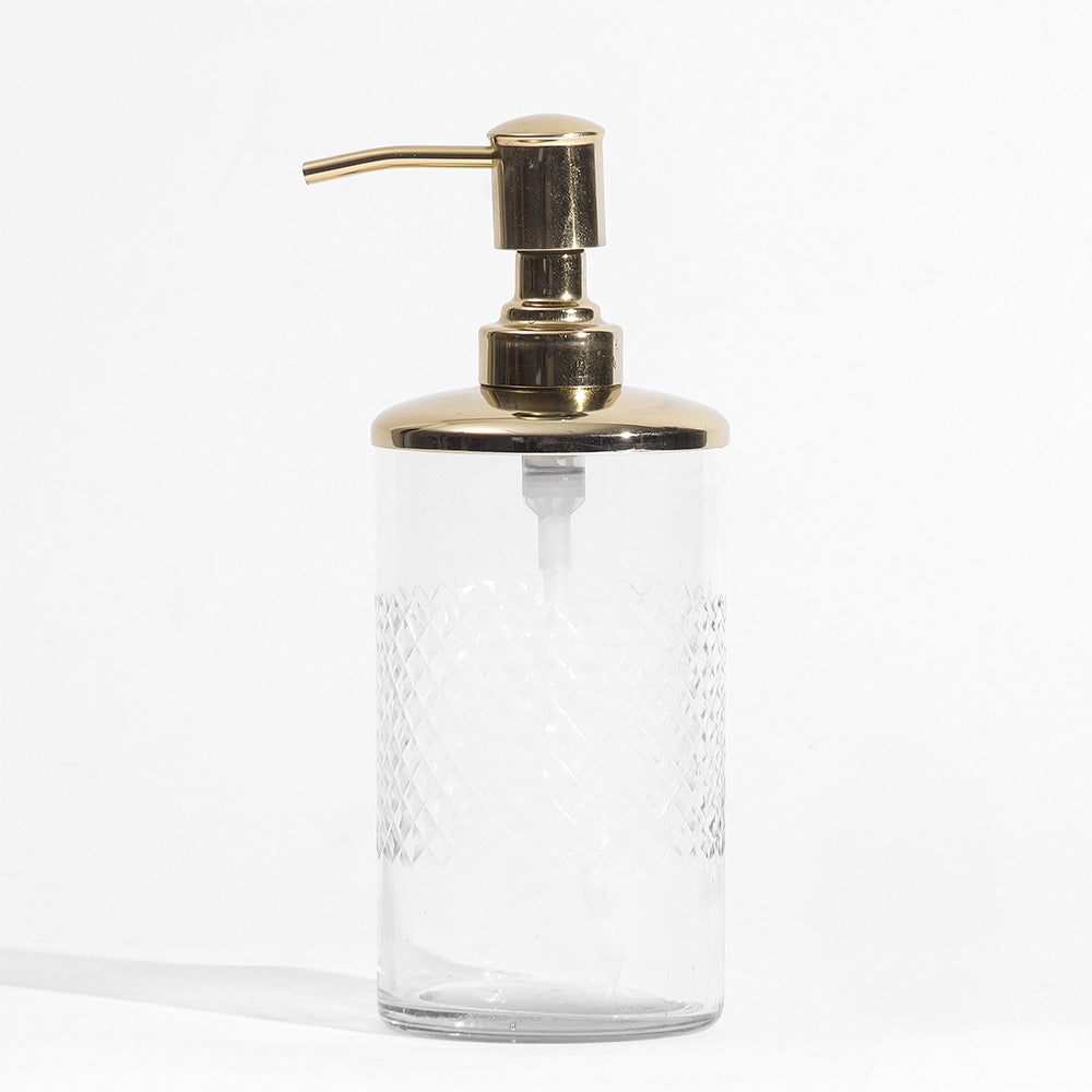 Olena Glass Soap Dispenser - Clear Gold