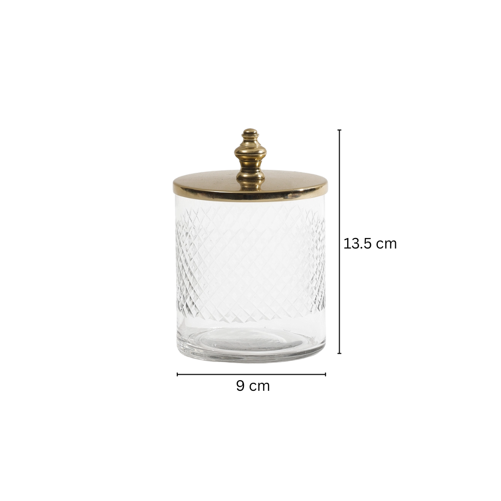 Olena Glass Storage Jar - Clear Gold