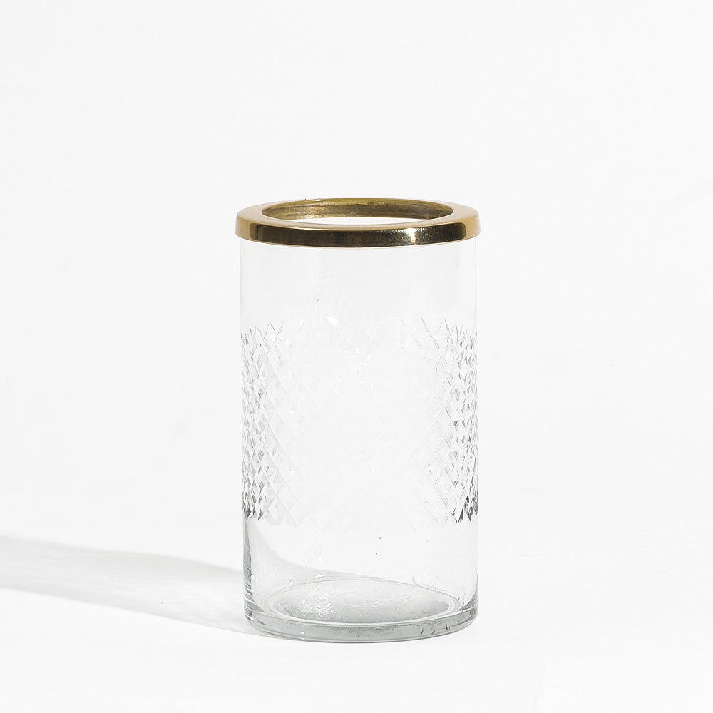 Olena Glass Toothbrush Tumbler - Clear Gold