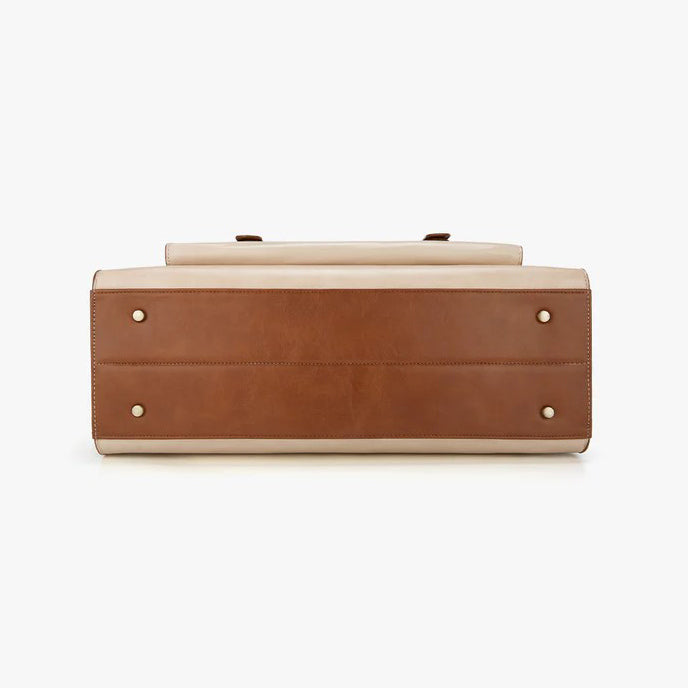 Olivia Classic Laptop Tote Bag - Beige Brown