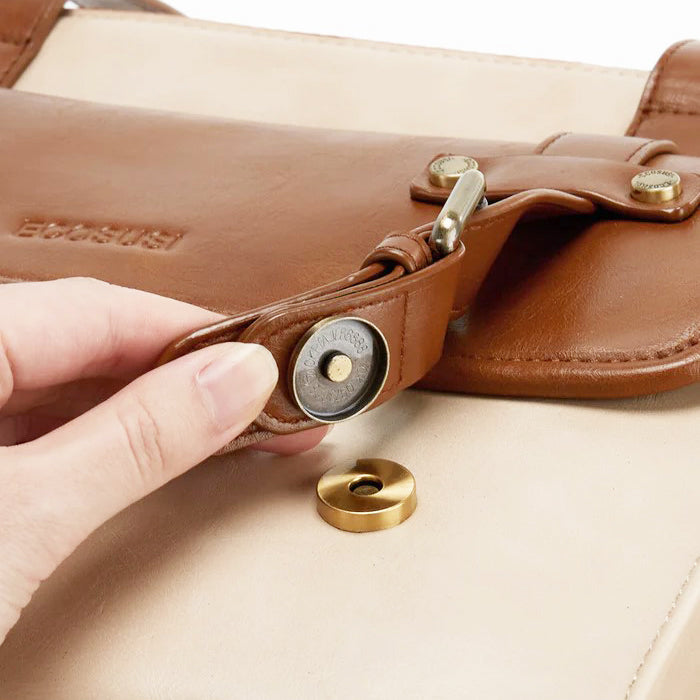 Olivia Classic Laptop Tote Bag - Beige Brown