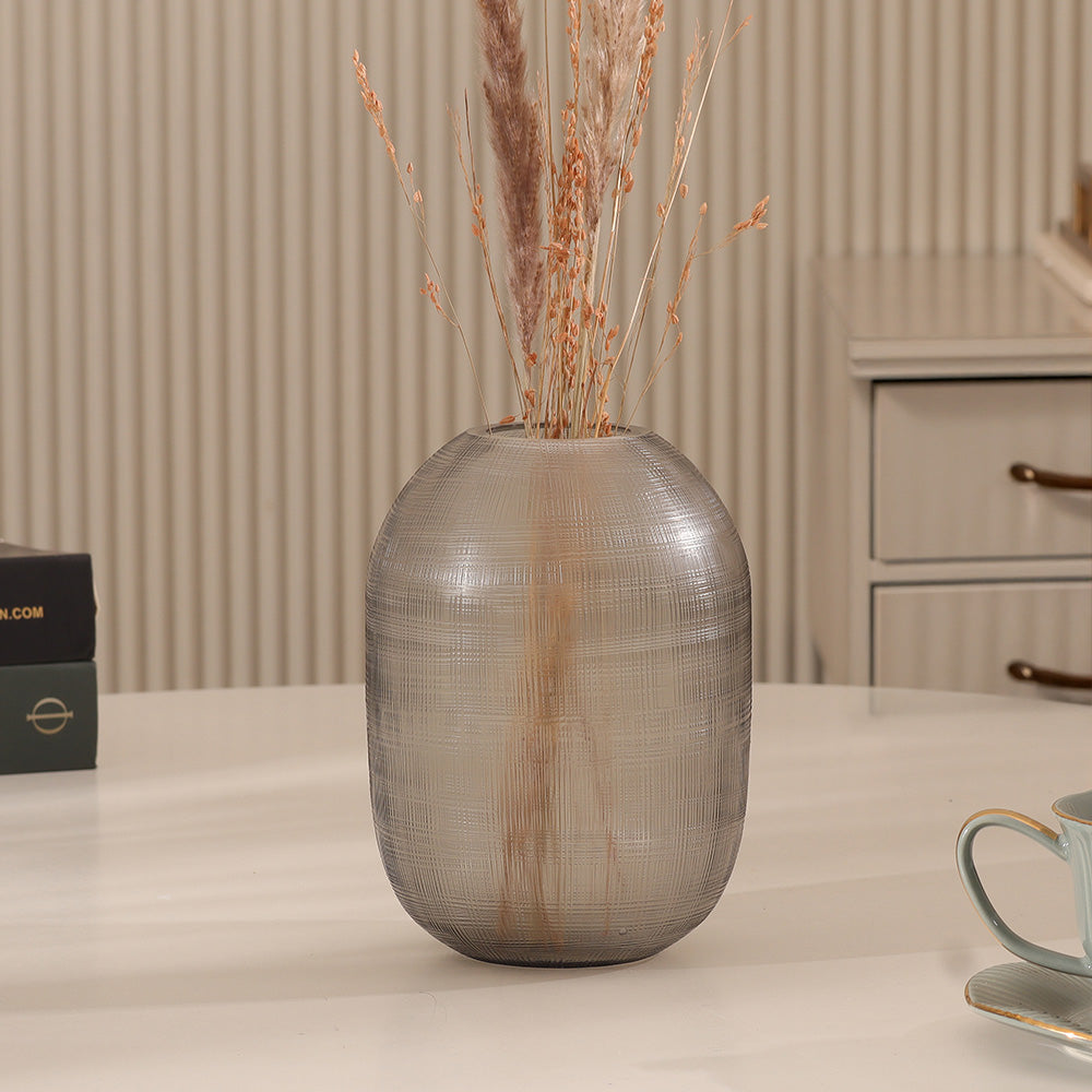 Omnia Glass Vase Small - Smoke Grey