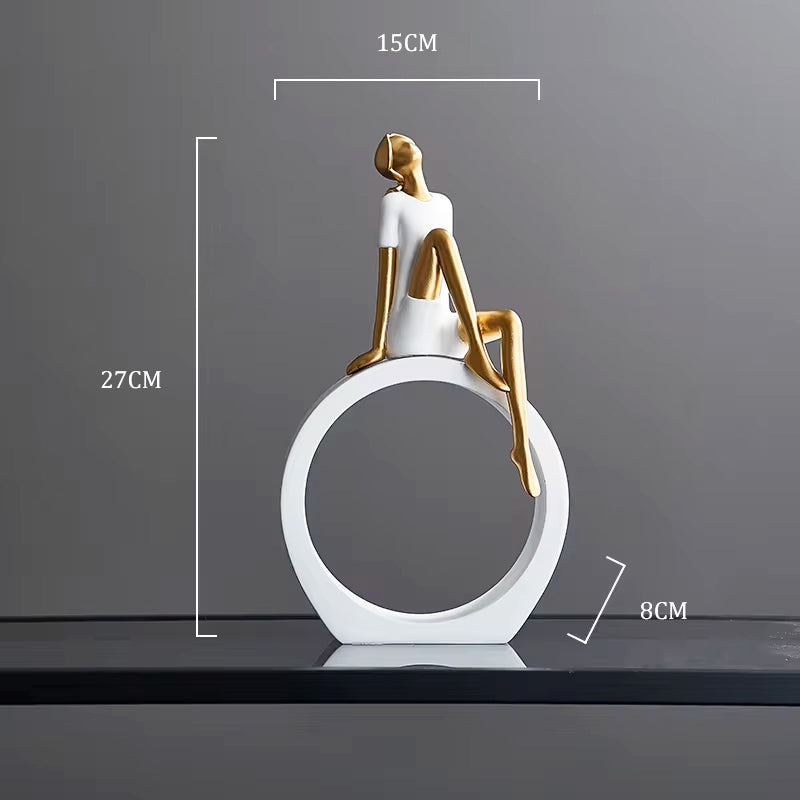 On The Ring Decorative Sculpture - White