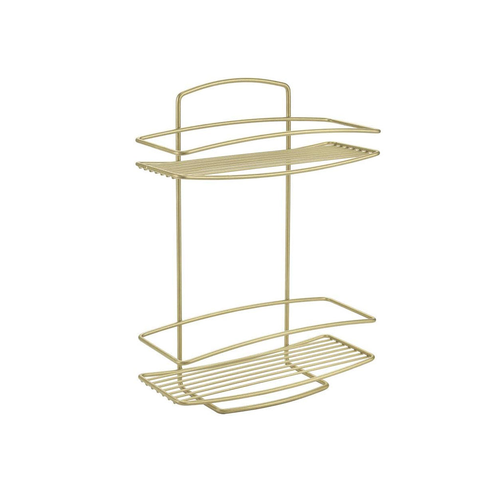 Onda 2-Tier Rectangular Shelf - Brass