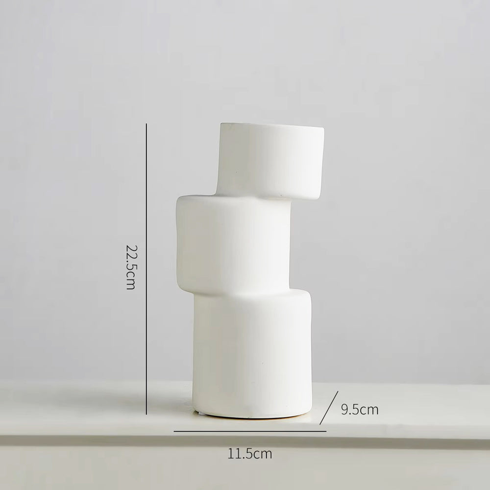 Distort Ceramic Vase - White