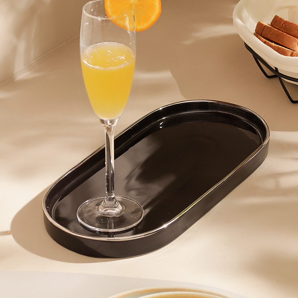 Onyx Oval Serving Platter Large - Black